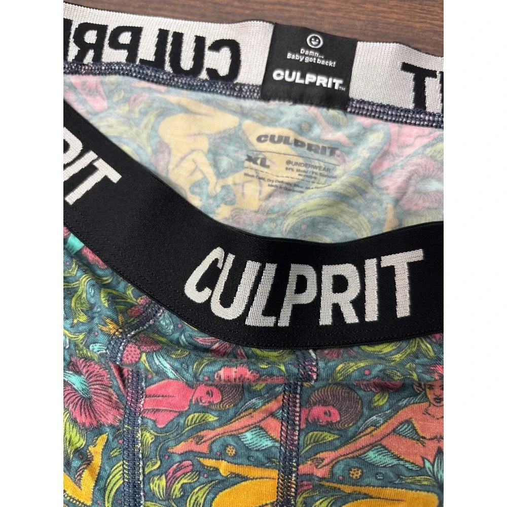 Culprit Underwear Mens XL Lady Garden Floral Multi Micro Modal Boxer Briefs